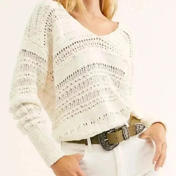 Free People Hot Tropics Pullover White Size XS - Picture 1 of 6